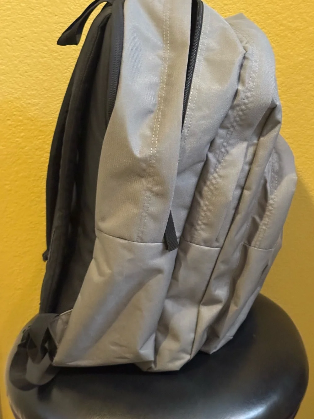 Jansport Light Gray Backpack with Front Logo Patch